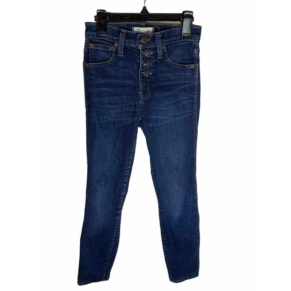 Madewell Jeans Women's 23 10" High Riser Skinny Skinny Blue Denim Button Fly‎